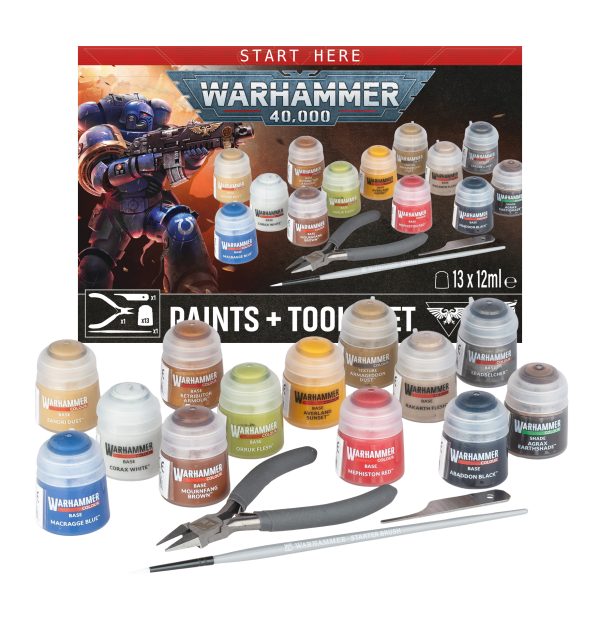 Warhammer 40k: Paints + Tools Set